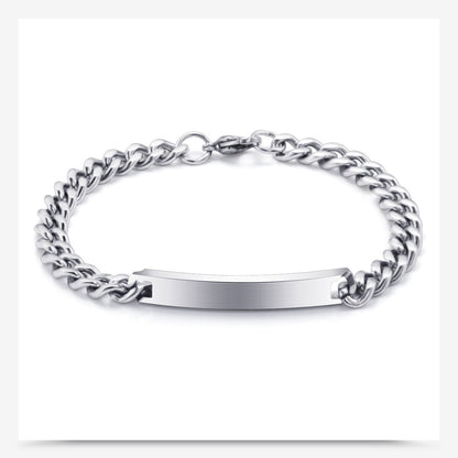 Engraved Titanium Cuff Bracelet Duo