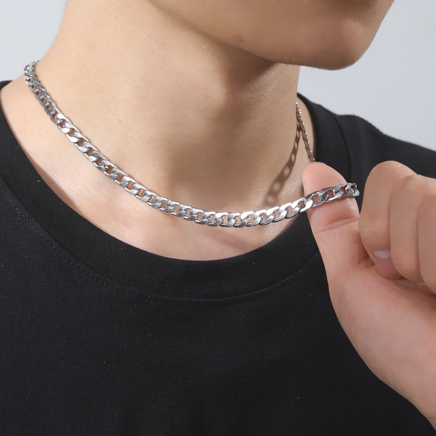Titanium Cuban Chain Necklace