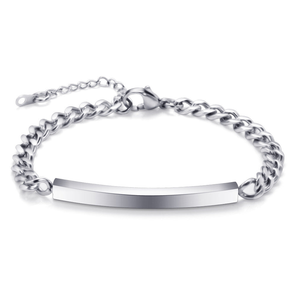 Engraved Titanium Cuff Bracelet Duo
