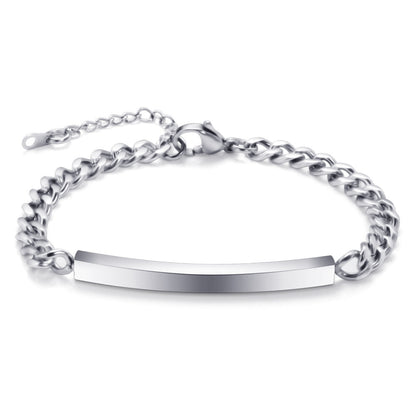 Engraved Titanium Cuff Bracelet Duo