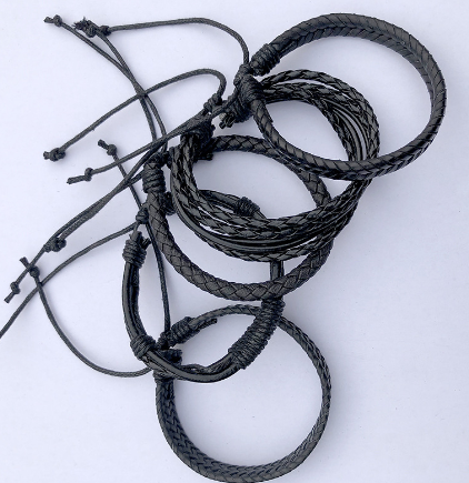 Woven Leather Bracelet Stack — Set of 10